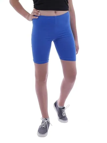 YESET Damen Sport Shorts Hotpants Sportshorts Radler Kurze Leggings Baumwolle blau L