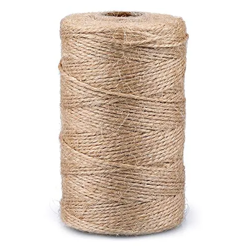 jijAcraft 200 Meter Garten Juteschnur, Braun Dekokordel, Jute Bastelschnur für DIY, Garten, Basteln, Geschenke Verpackungs