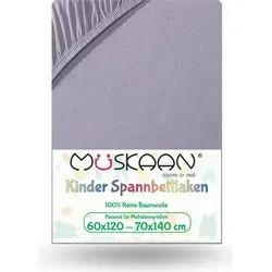 Jersey Kinder Spannbettlaken 60x120 cm - 70x140 cm Grau 100% Baumwolle - Grau