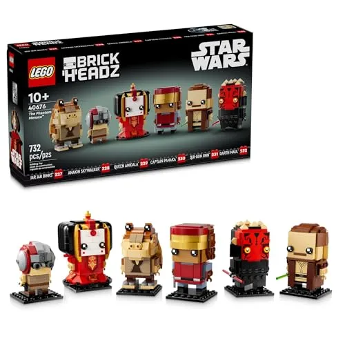 LEGO Star Wars BrickHeadz The Phantom Menace - Sammelfiguren von Anakin, Darth Maul & mehr - Bauspielzeugsets mit 6 ikonischen Star Wars Charakteren im LEGO BrickHeadz-Stil – perfekt für Sammler und Fans, die nostalgische Erinnerungen erleben möchten.