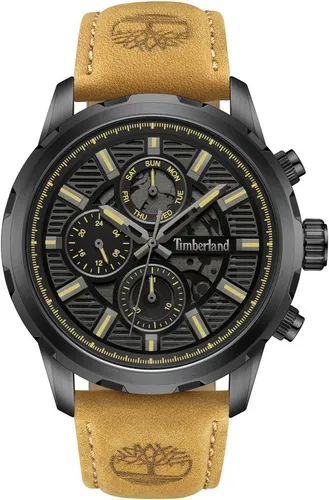 Timberland Chronograph HAMPTON HARBOUR TDWGF0056101, Quarzuhr, Armbanduhr, Herrenuhr, Lederarmband, Stoppfunktion, Datum