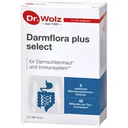 Darmflora Plus Select 80 ST - Nahrungsergänzungsmittel mit 48 Milliarden lebenden Milchsäurebakterien pro Tagesdosis, unterstützt die Darmgesundheit und ist ideal während und nach Antibiotika-Therapien.