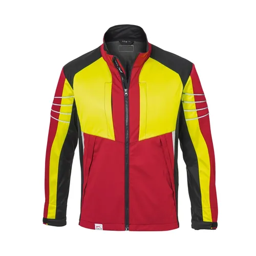 Kübler Forest Ultrashell Jacke Pro Rot/Warngelb XXL - Funktionsjacke für Gartenpflege, wind- und wasserabweisend mit hoher Atmungsaktivität für besten Tragekomfort.