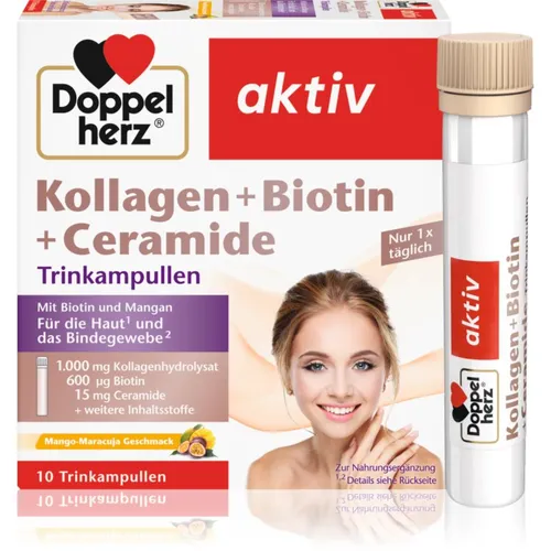 Doppelherz Kollagen + Biotin + Ceramide Ampullen für gesunde Haut und Haare 10 St.