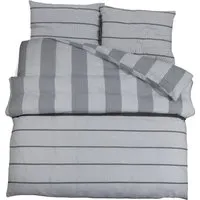 vidaXL Bettwäsche-Set Grau 140x200 cm aus 100% Baumwolle - Bettwäschen-Set in elegantem Grau, aus 100% Baumwolle für höchsten Schlafkomfort. Pflegeleicht und langlebig, ideal für stilvolle Schlafzimmer.