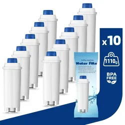 10er Pack Wasserfilter für Delonghi Kaffeemaschinen DLSC002, SER3017 & 5513292811