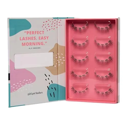 GirlGotLashes R.I.P. Mascara Wimpernextensions - Künstliche Wimpern für Zuhause, halten bis zu 7 Tage und bieten einen natürlichen Look mit extra flachen, leichten Wimpern. Einfach in 10 Minuten anzubringen!