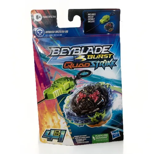 Beyblade Burst QuadStrike Starter Pack - Ambush Bazilisk B8 Wettkampfkreisel, 4-in-1 Anpassung für intensivere Wettkämpfe und digitale Kombats