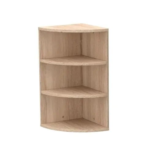 Eckregal Corner 60 Natur - Standregal mit 3 Fächern, idealer Platzsparer für jede Ecke, aus robustem Holzwerkstoff und in modernem Design – perfekt für Bücher, Deko oder Küchenutensilien.
