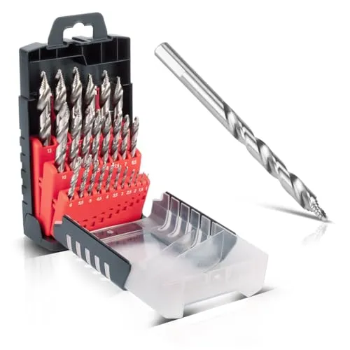 STAHLWERK HSS-Spiralbohrer Set 25-teilig 1-13 mm - Bohrersets für präzise Arbeiten: Das HSS-Spiralbohrer Set mit Stufenspitze ermöglicht exaktes Anbohren in Metall, Holz und Kunststoff. Hochwertige Qualität mit 7-Jahre-Garantie für langlebige Anwendung.