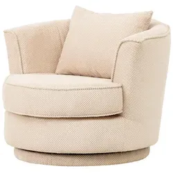 Drehsessel 'Comfy' - 360° drehbar, wollweiß, modern - Der Drehsessel 'Comfy' bietet Komfort und Flexibilität mit einer 360° Drehfunktion. Der elegante Bezug aus Onega Webvelours in wollweiß passt perfekt in Ihr Wohnzimmer und sorgt für entspannte Stunden.