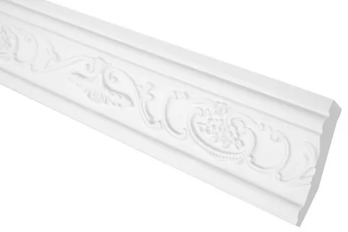 Hexim Stuckleiste C748, 2 Meter / 1 Leiste, Stuckleisten Decke Barock Stil, PU Hartschaum & Flexibel