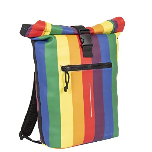 NEW REBELS Freizeitrucksack Rolltop 16l bunt - Daypacks mit auffälligem Allover-Print, ideal für Freizeit und Alltag, bietet viel Platz bei kompakten Maßen von 30x12x43 cm.
