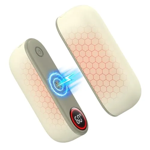 Wiederaufladbar Handwärmer Elektrisch, 2 Pack 5000mAh Magnetischer Elektrisch Handwärmer mit LED-Notbeleuchtung, Tragbar Akku Taschenwärmer für -Outdoor-Sportarten Wandern