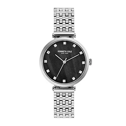 Kenneth Cole New York Damen-Armbanduhr KC50256001 - Elegante Armbanduhr für Damen mit kratzunempfindlichem Mineralglas und silberfarbenem Edelstahlarmband, ideal für stilbewusste Frauen.
