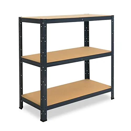 shelfplaza Schwerlastregal HOME 90x60x30cm - Anthrazit, 3 Böden - Schwerlastregal für Keller und Garage, 3 Böden mit je 175 kg Tragkraft, hohe Stabilität und Flexibilität, ideal für professionelle Ordnung.