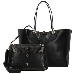 U.S. Polo Assn. Axtell Wende Shopper Tasche 35 cm - Stylische Handtasche, wendbar in Schwarz und einem weiteren Design, perfekt für jeden Anlass und viel Stauraum.