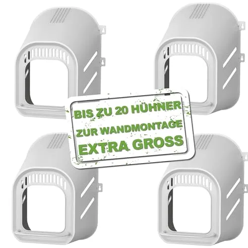 Meine Hennen Legenest aus robustem Kunststoff zur Wandmontage, erschafft einen sicheren Brutort für Ihr Geflügel, 4 Stück, für bis zu 5 Hühner, 31L x 41B x 52H cm - Geflügelnest
