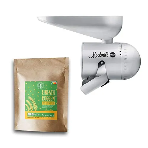 Mockmill Mahlaufsatz für KitchenAid | frisches Mehl | Made in Germany |+ 2,5 kg Bio Roggen