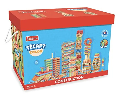 Jeujura Tecap Color – 500 Teile – Bauspiele – Brettspiel – für maximale Bauten – Lassen Sie Ihrer Fantasie freien Lauf – Handhabung – Kreativität – 8339