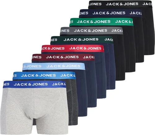 JACK & JONES Jacsolid Trunks 10er Pack - Bequeme Boxershorts für Erwachsene mit elastischem Taillenbund, ideal für den täglichen Gebrauch in praktischer 10er Packung.