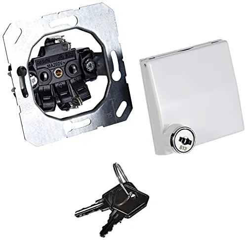 Jung AS1520BFKLSLWW - Schuko Steckdose mit Klappdeckel - Alpinweiße Schutzkontakt-Steckdose mit Sicherheitsschloss und erhöhtem Berührungsschutz (IP44), ideal für sichere Anwendungen im Innenbereich.