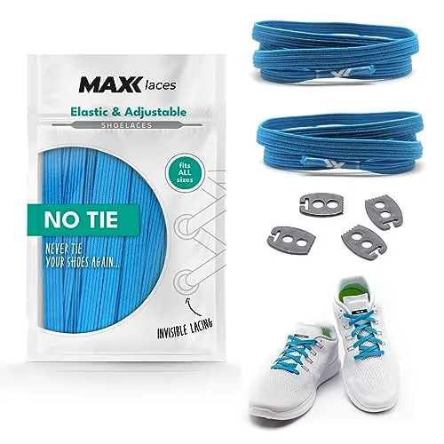 MAXX laces – Flache elastische Schnürsenkel ohne Binden mit Invisible Lacing System – Flexible Gummischnürsenkel für Alltag, Sport, Kinder, Senioren – Einstellbar & haltbar, 30+ Farben