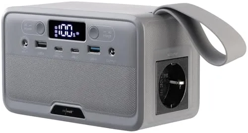 revolt Powerstation Camping: Powerstation & Solargenerator mit 89,6 Wh, 230 Volt, 100 Watt (LiFePO4 Akku, mit 12 Volt Ausgang, Laptop)