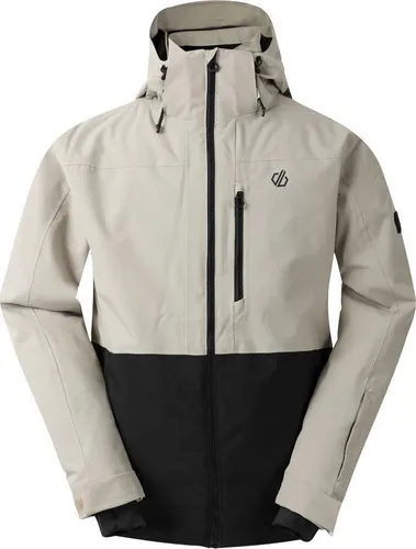 Dare2b Edge III Jacket abbeystn/blk (08D) M - Herren Skijacken aus 100% recyceltem, wasserdichtem Stretchgewebe mit winddichter Konstruktion. Ideal für Alltag und Wintersport, ausgestattet mit praktischen Ski-Features und hoher Wärmeisolierung.