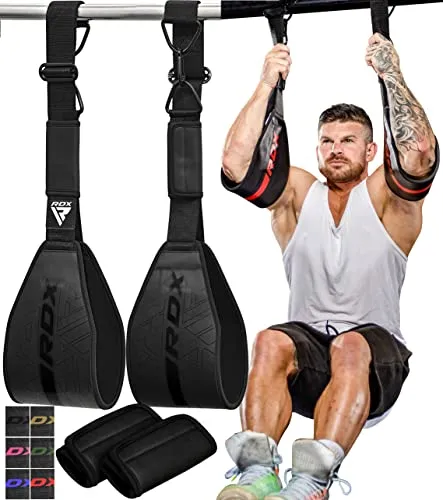 RDX Sports Bauchtrainer RDX AB Muscle Gurte - Bauchmuskelmaschinen, gepolstert mit 6 mm Neopren für Komfort und Haltbarkeit, ideal für effektive Bauchmuskelübungen und Klimmzüge.
