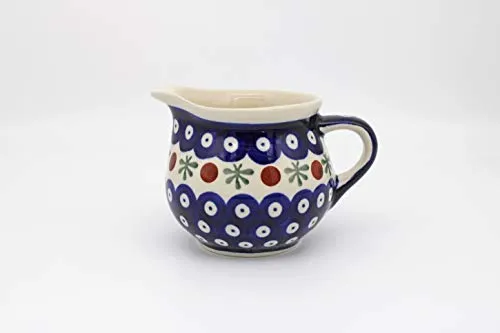 Bunzlauer Keramik Milchkännchen 250ml – Stilvolles Sahnekännchen mit Dekor 41 - Milchkannen aus Bunzlauer Keramik, handgefertigt und einzigartig. Ideal für Sahne, Milch oder Soßen mit einem Fassungsvermögen von 250ml und elegantem, klassischem Dekor.