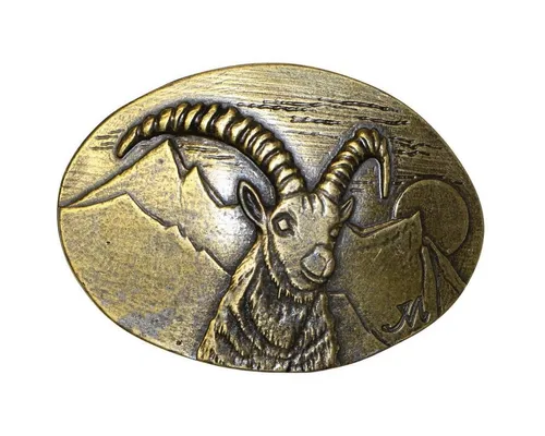 BELTINGER Gürtelschnalle Steinbock 4,0 cm in gold von BELTINGER