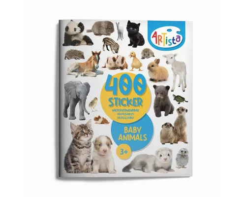 ARTISTA Stickerbuch 400 wiederverwendbare Sticker für kreativen Spiel- und Bastelspaß