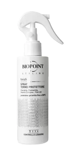 Biopoint Styling Thermoprotektor-Spray für Haare, bis zu 230 ° Hitzeschutz von Phon, Glätteisen und Lockenwickler mit UV-Filtern, 200 ml