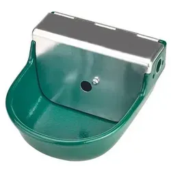 Schwimmer-Tränkebecken S190 - 2 l für Rinder - Zubehör für Landwirtschaft: Hochwertiges Graugussbecken mit Edelstahl-Schweber, ideal für die Rinderzucht. Effizienter Wasserdurchfluss von bis zu 6 l/min.