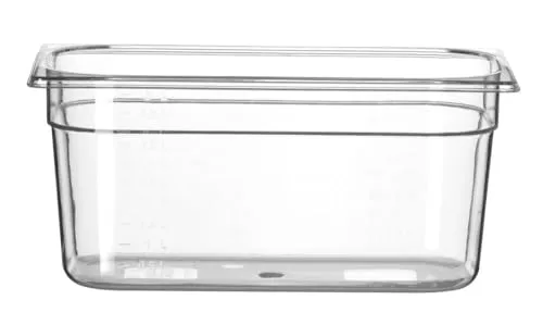 HENDI Gastronormbehälter, Temperaturbeständig von -40° bis 110°C, Skalierung, Geruchs- und geschmackneutral, 5,7L, Polycarbonat, GN 1/3, 325x176x(H)150mm, Transparent