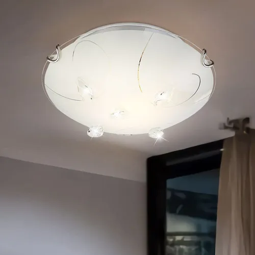 Design Decken Leuchte Glas Muster Lampe Kristalle Schlaf Ess Zimmer Big Light