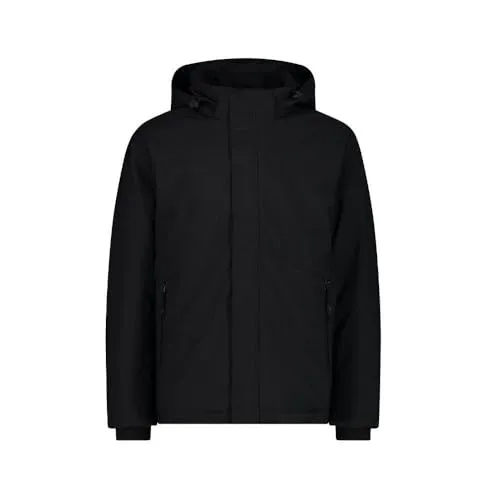CMP Herren Softshell Jacke mit abnehmbarer Kapuze, schwarz, Größe 52 - Softshelljacke für Männer, wasserabweisend und atmungsaktiv, ideal für Outdoor-Aktivitäten bei wechselhaftem Wetter.