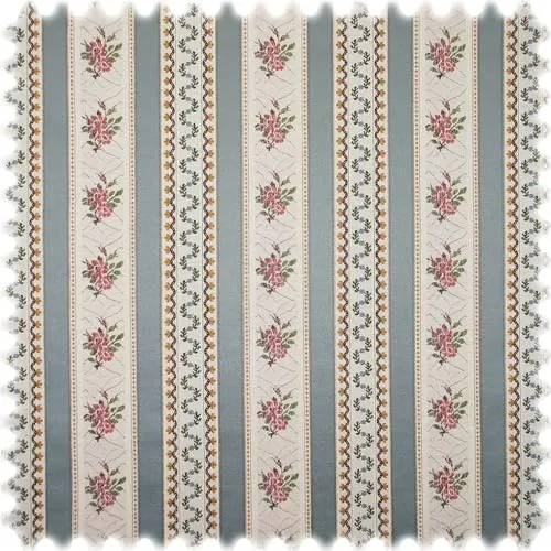 Biedermeier Streifen Möbelstoff Blaugrau von Heiro