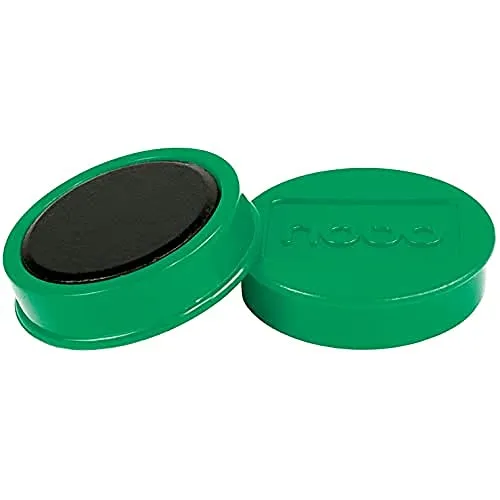 Nobo Magnete für magnetisches Whiteboards, 10 Stück, 38 mm, Grün, 1915317