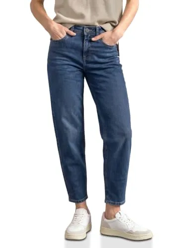 STREET ONE Gerade Jeans QR Style Karlie Barrel.hw.mid 27/28 in blau von Street One