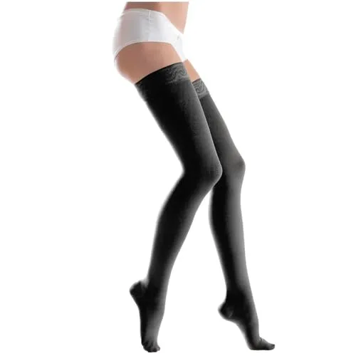 Lauma Medical, 23-32 mmHg Medizinische Kompressionsstrümpfe Klasse 2 mit Spitzenstreifen, Krampfadern, häufige Schwellungen in den Beinen, Schmerzen in Waden und Füßen (Schwarz, XXL-Größe, Lang)