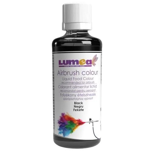 Dekozauber24 Premium Airbrush Lebensmittelfarbe flüssig, schwarz, 90 ml, vegan, zuckerfrei, wiederverschließbar, wasserbasiert, essbar, mit starker Deckkraft, Refill, Tortendeko Fondantfarbe