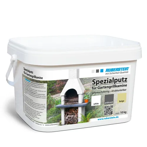 Produktbild Ruberstein® Spezialputz für Gartengrillkamine, 10 kg, anthrazit