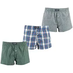 ADAM JEANS Webboxer Gewebte Boxershorts American Unterhosen Herren Boxershorts Kariert (3-St., 3er Set, 6er Set, 12er Set) Web Boxershorts Herren lockere Boxershorts Herren weit Männer Boxer grün L