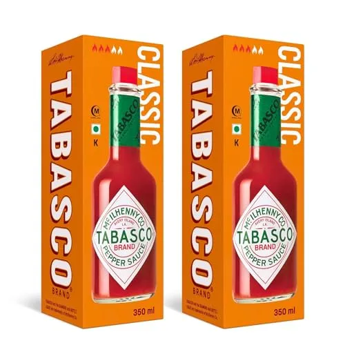 TABASCO Original Red Pepper Sauce 2 x 350 ml - Scharfe Soße mit 3 natürlichen Zutaten - Chilisaucen für Schärfeliebhaber: Dieses Set bietet die klassische Tabasco Sauce, ideal zum Verfeinern von Pizza, Burger und Grillgerichten mit intensivem Geschmack.