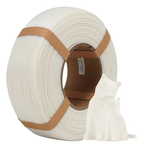eSUN PLA+ Refill Filament 1.75mm, Refill PLA Plus Spoolless 3D Druck Filament, Maßgenauigkeit +/- 0.03mm, 1KG (2.2 LBS) für 3D Drucker, Weiß