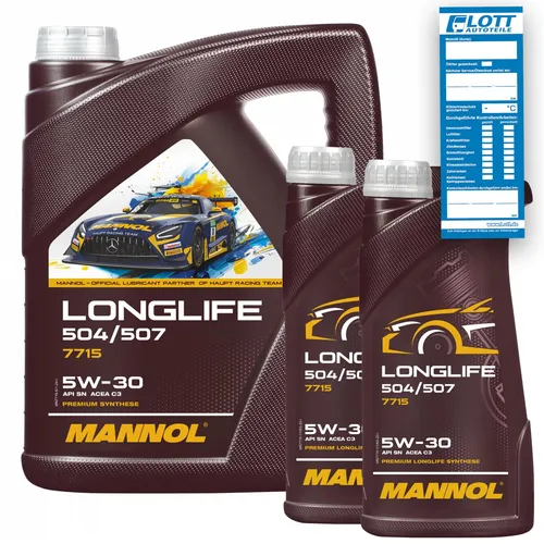 7L Mannol Longlife Öl O.E.M. 5W-30 Motoröl VW 504.00 507.00 BMW LL-04 MB 229.51