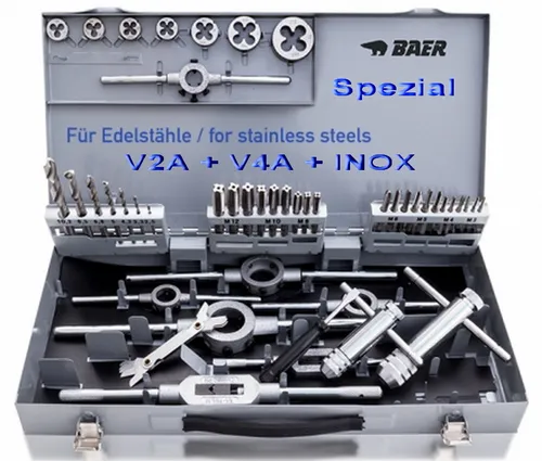 Gewindeschneider BAER Satz M3 M12 Gewindebohrer Schneideisen Kernlochbohrer HSS