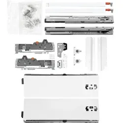 vasalat BLUM Tandembox Set Modell K mit Reling D KB bis 600mm - weiß - 550 mm Auszug 30kg